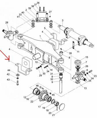 Крепление подушки управляемого моста CPC(Q)D20/30/35
