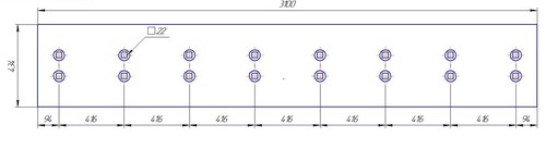 Спецнож 3100x434x20 ст 45