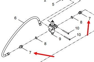 Переходной соединитель тормозного клапана и шланга