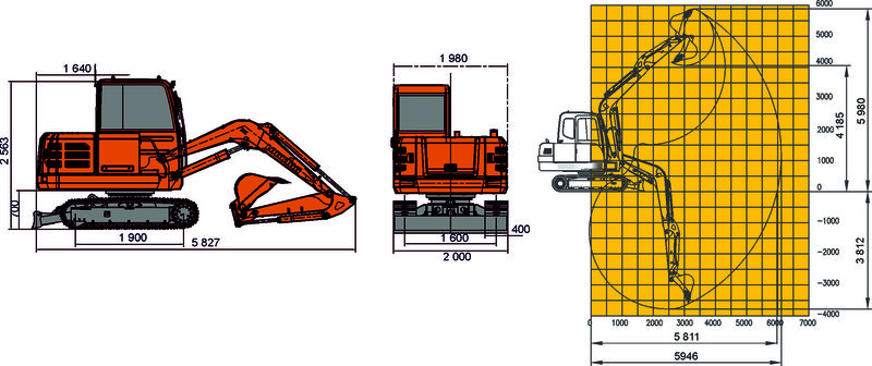 Схема Гусеничный экскаватор Lonking CDM6060