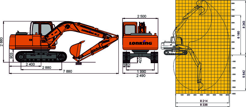 Схема Гусеничный экскаватор Lonking CDM6135