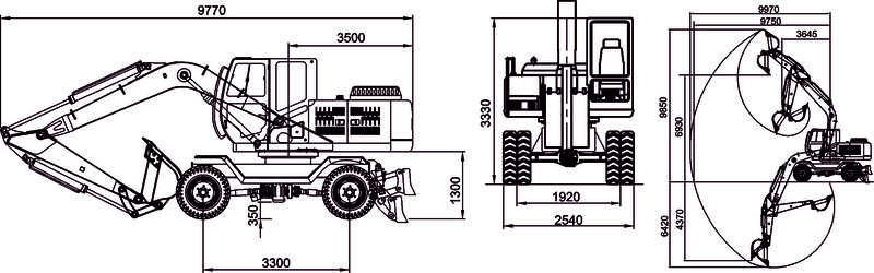 Схема Колесный экскаватор Lonking CDM6225W