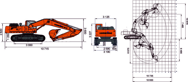Схема Гусеничный экскаватор Lonking CDM6336C