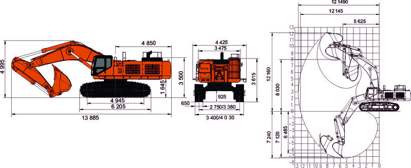 Схема Гусеничный экскаватор Lonking CDM6950