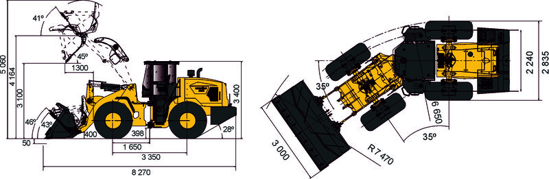 Схема Фронтальный погрузчик Lonking CDM856G