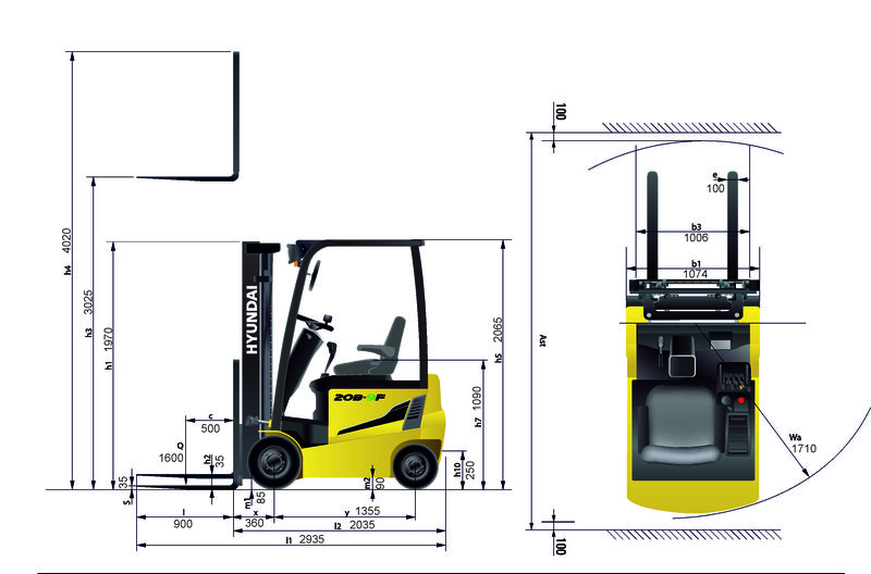 Схема Электрический вилочный погрузчик Hyundai 16B-9F