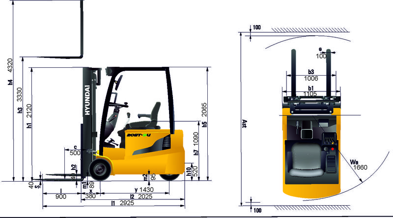 Схема Электрический вилочный погрузчик Hyundai 20BT-9U
