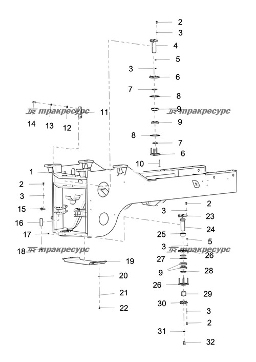 Сварная задняя рама CDM835EⅤ.10.02
