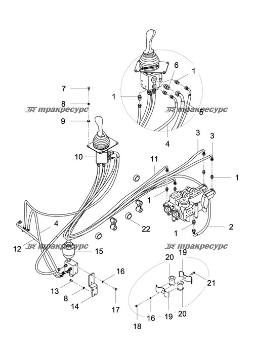 Узел шланга 20511-16T/20591-16T*1W05*1350
