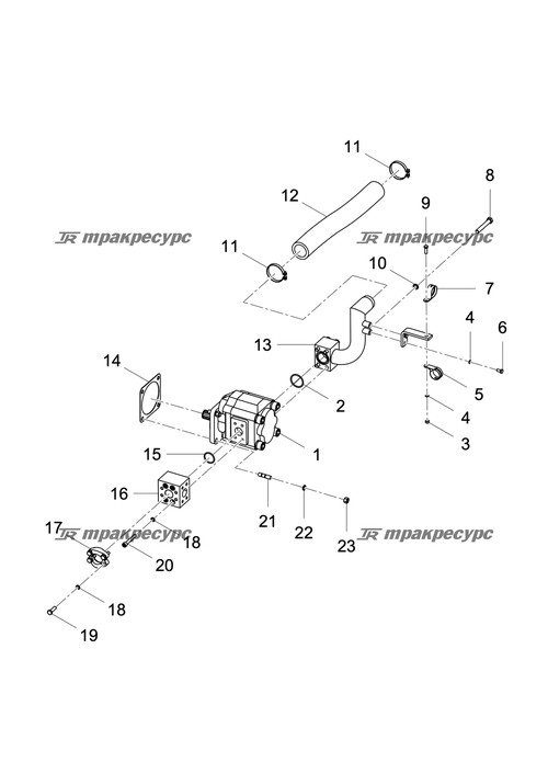 Узел шестеренного насоса LG862NW.07.04.01