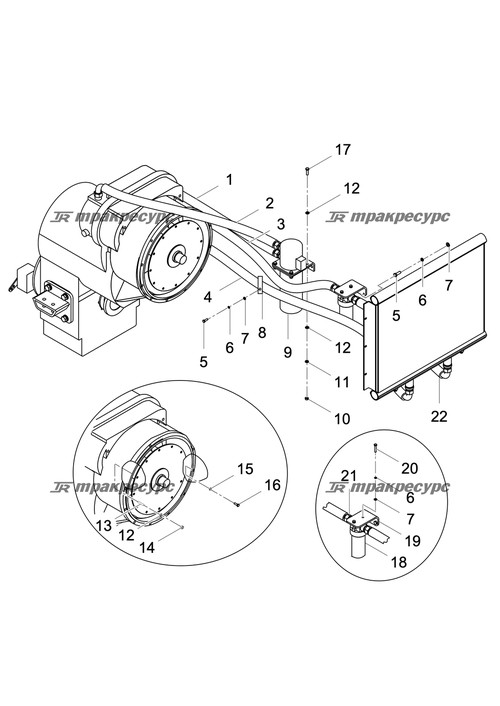 Узел шланга 20411-36T/20491-36T*1W16*2350+RC
