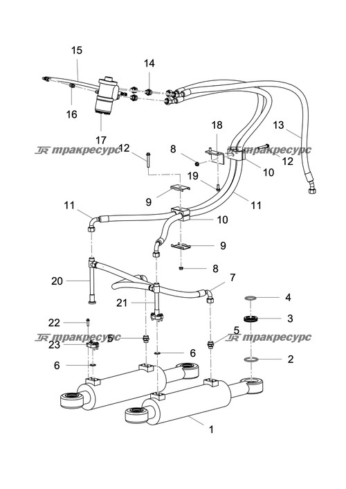 Узел шланга 20411-27T/20491-27T*2T10*750+RC