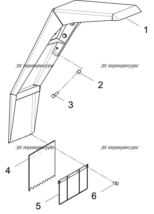 Правое переднее крыло сварное LG876N.13.02.01