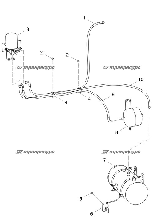 Узел шланга 20791-16T*1W05*1300/270°
