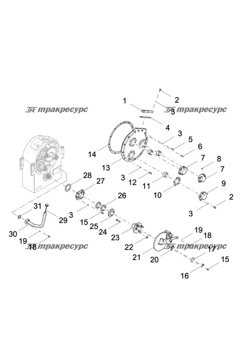 Бумажная прокладка прижимной пластины торцевой крышки LGX833VA.03D-012