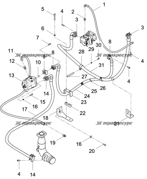 Узел шланга F8111919202020-1780-80°-PG500