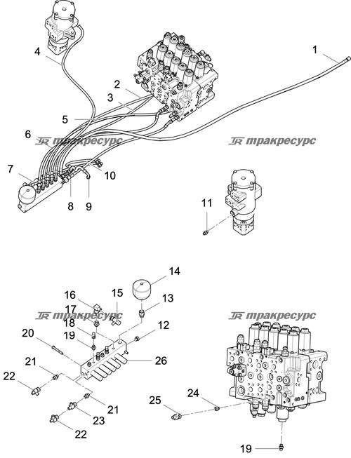 Узел шланга F481CFCF080804-460-180°