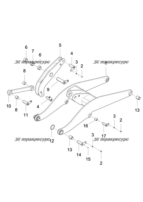 Сварная концевая ось коромысла CDM835NTG.11.05