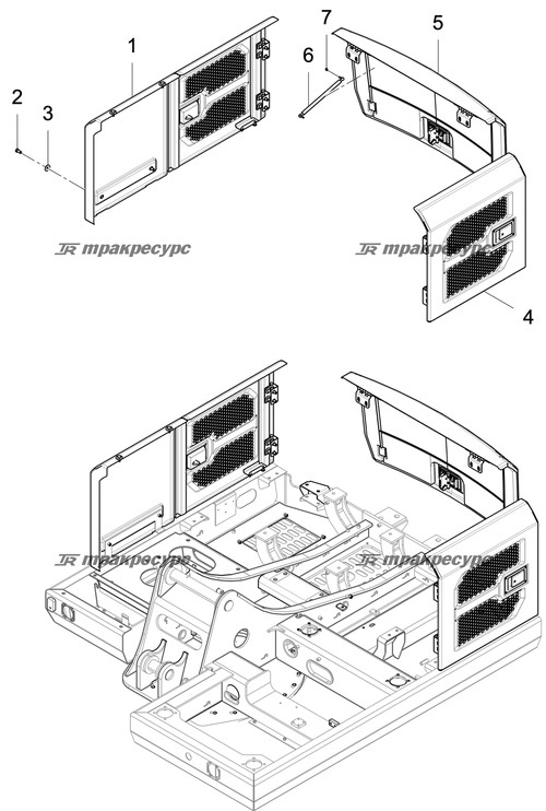Сборка задней двери LG6075N1.14.04.02A