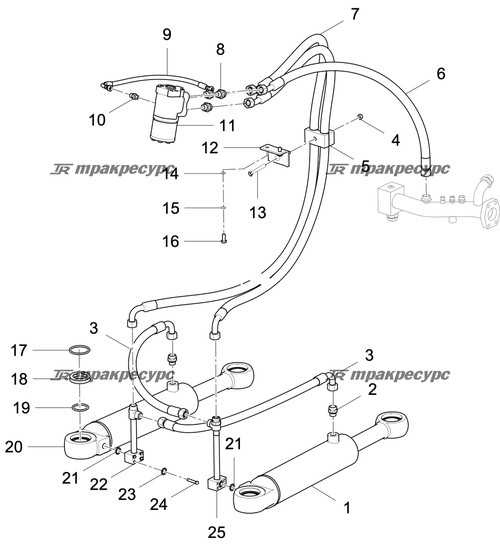 Узел шланга 20411-27T/20421-27T*1W12*950