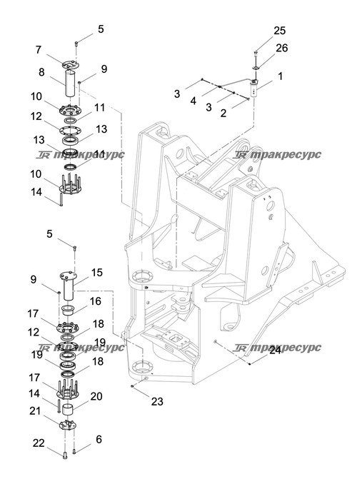 Верхний шарнирный палец LG876N.10-001