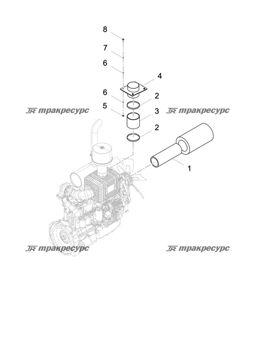 Сварная переходная пластина крышки воздушного фильтра CDM860Ⅰ.01Ⅱ.01