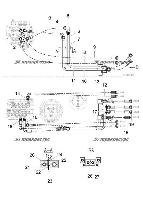 Узел шланга F3711C1C202010-550-90°