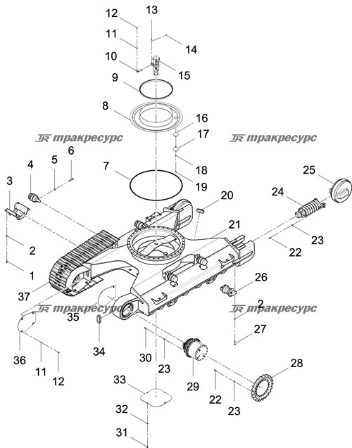 Сборка гусеницы LGWL210E