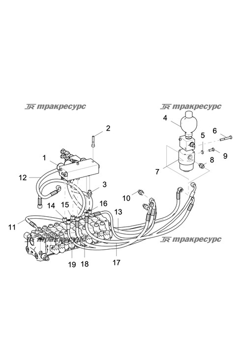 Узел шланга PF481CFCF080804-600-10°