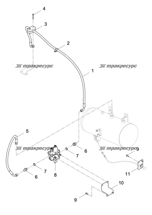 Стальной проволочный шланг в сборе 20711-18T/20791-18T*JS05*800
