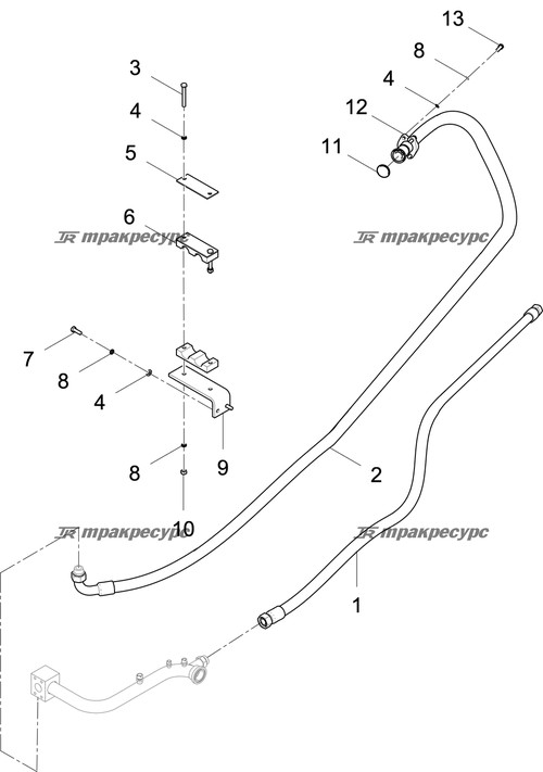 Узел шланга 20411-30/20411-36T*1W16*2800