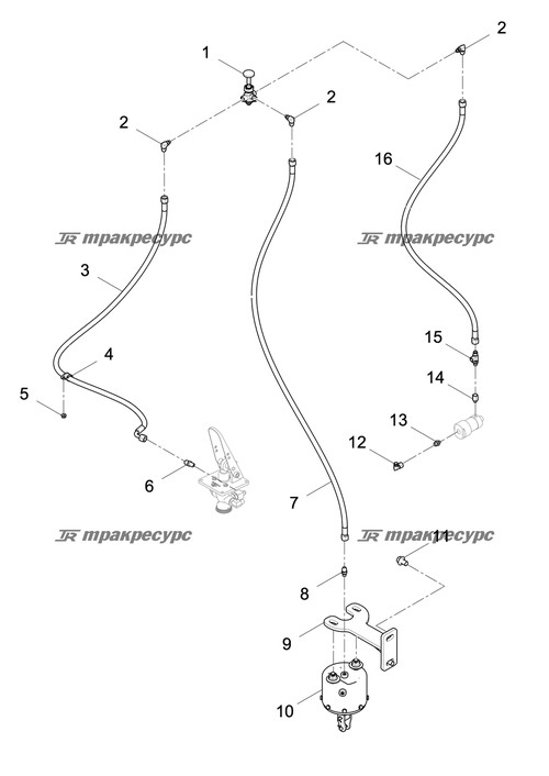 Узел шланга 20711-16T/20791-16T*1W05*1500