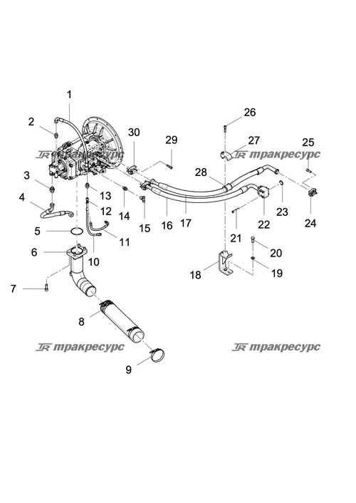 Узел шланга PF792196F(15°H17)16(SL110)1616-1240-115°