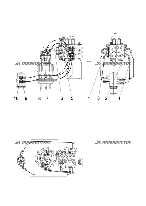 Узел шланга F78119C916(SL120)2512-730