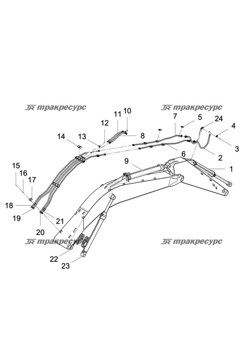 Гидроцилиндр стрелы (правый) CDM6225F8.29R