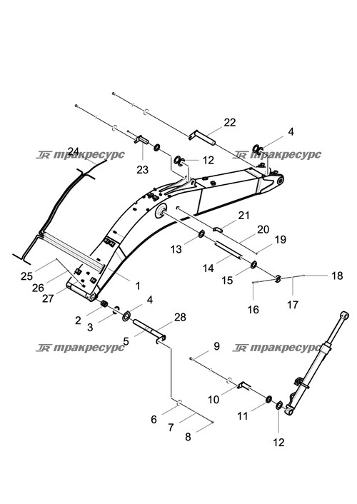 Стрела сварная CDM6225E.15A.01