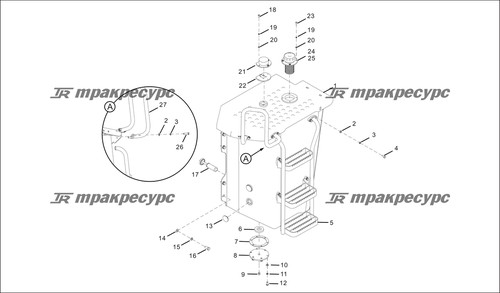 Сварной левый передний поручень CDM860.13Ⅰ.09.02