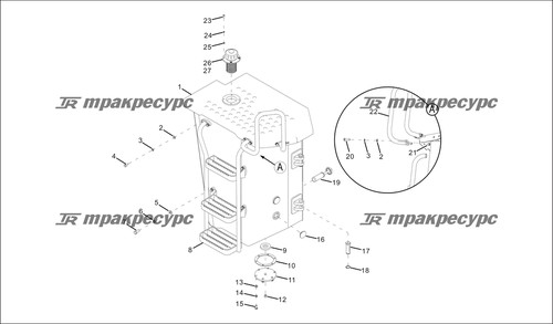 Сварное соединение правой лестницы